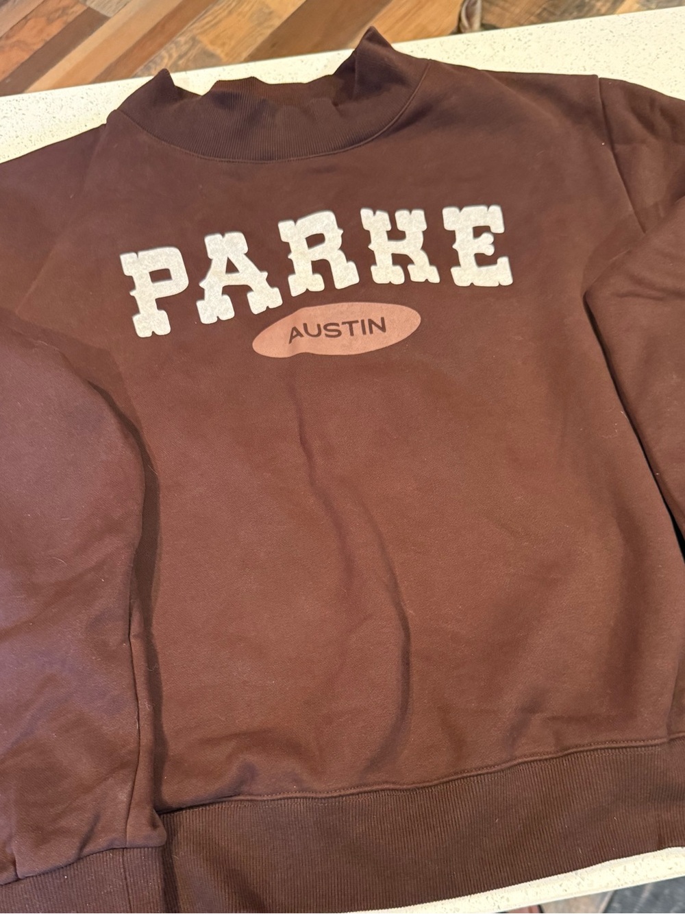 Parke Austin Women's Brown Graphic Crewneck Sweatshirt